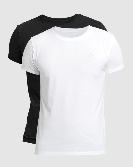 Gant C-Neck 2Pack T-Shirt Zwart-Wit