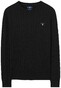 Gant Cable Round Neck Pullover Black