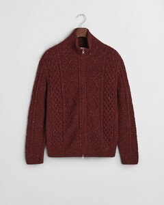 Gant Cable Zip Cardigan Plumped Red