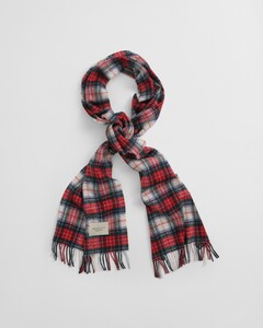 Gant Cashmere Blend Tartan Check Scarf Ruby Red