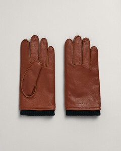 Gant Cashmere Lined Leather Gloves Clay Brown