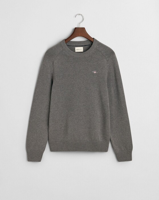 Gant Casual Cotton Crew Neck Pullover Dark Grey Melange