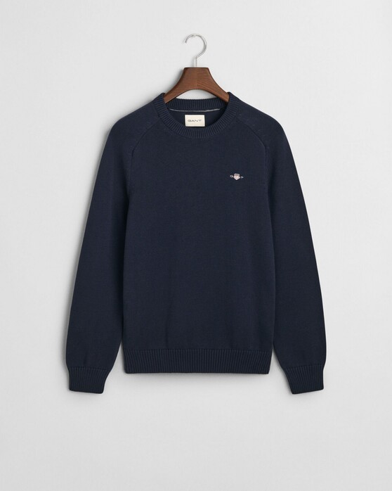 Gant Casual Cotton Crew Neck Pullover Evening Blue