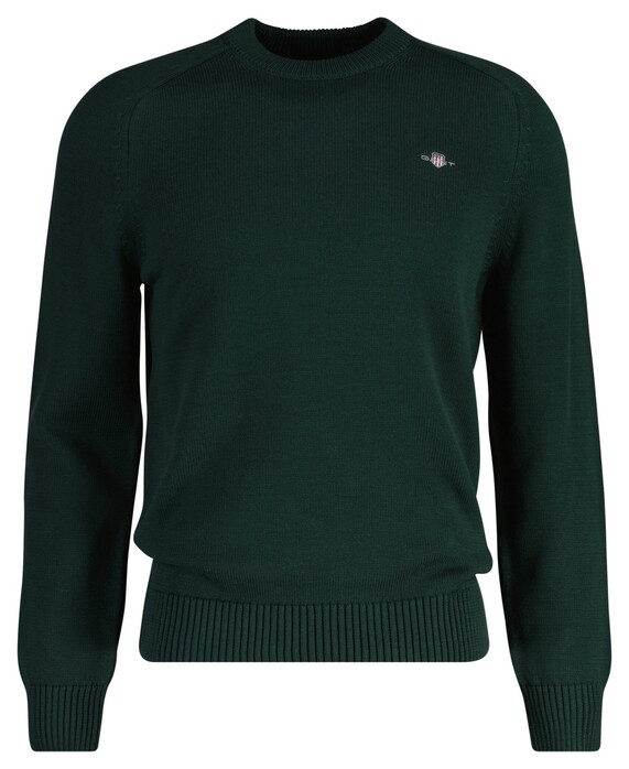 Gant Casual Cotton Crew Neck Pullover Tartan Green