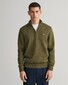 Gant Casual Cotton Half Zip Rib Endings Pullover Juniper Green