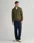 Gant Casual Cotton Half Zip Rib Endings Pullover Juniper Green