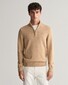 Gant Casual Cotton Half Zip Rib Endings Pullover Khaki Melange