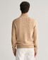 Gant Casual Cotton Half Zip Rib Endings Pullover Khaki Melange