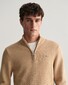 Gant Casual Cotton Half Zip Rib Endings Pullover Khaki Melange