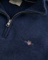 Gant Casual Cotton Half Zip Rib Endings Pullover Marine Melange