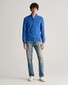 Gant Casual Cotton Half Zip Rib Endings Pullover Rich Blue