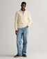 Gant Casual Cotton Half Zip Rib Endings Trui Crème