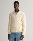 Gant Casual Cotton Half Zip Rib Endings Trui Crème