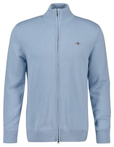 Gant Casual Cotton Zip Cardigan Vest Fresh Blue