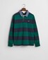 Gant Chambray Stripe Heavy Rugger Twill Collar Pullover Deep Forest Green