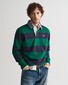 Gant Chambray Stripe Heavy Rugger Twill Collar Pullover Deep Forest Green