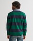 Gant Chambray Stripe Heavy Rugger Twill Collar Pullover Deep Forest Green