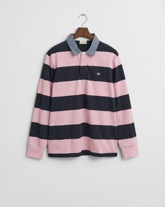 Gant Chambray Stripe Heavy Rugger Twill Collar Trui California Pink