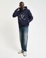 Gant Champs Graphic Sweat Hoodie Trui Avond Blauw