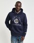 Gant Champs Graphic Sweat Hoodie Trui Avond Blauw