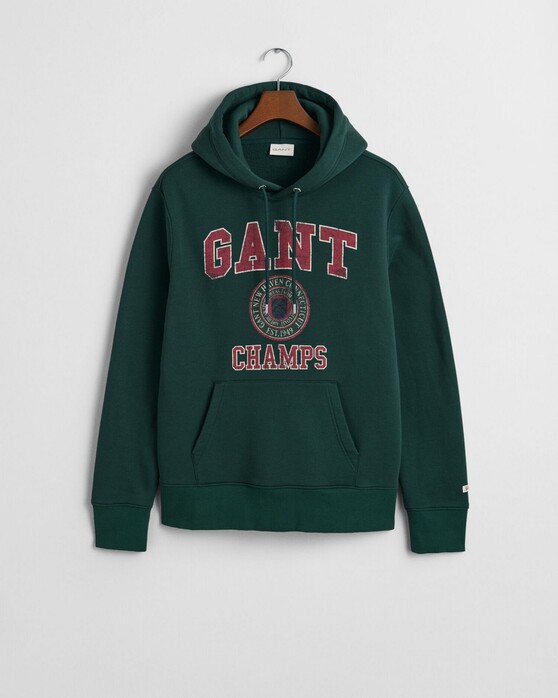 Gant Champs Graphic Sweat Hoodie Trui Tartan Green