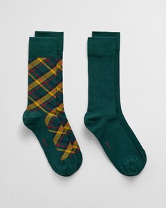 Gant Check And Rib 2Pack Gift Box Sokken Woody Green
