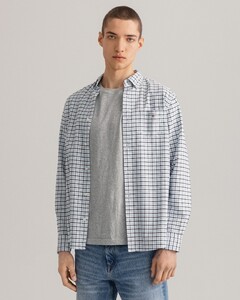 Gant Check Oxford Tattersall Button Down Overhemd Capri Blue