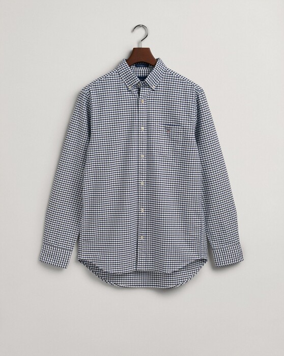 Gant Check Oxford Tattersall Button Down Overhemd Diep Blauw