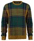 Gant Checked Crew Neck Soft Cotton Wool Blend Pullover Wooden Beige