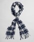 Gant Checked Twill Wool Scarf Sjaal Persian Blue