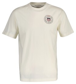 Gant Circle Chest Graphic Short Sleeve Crew Neck T-Shirt Cream