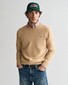 Gant Classic Cotton Crew Neck Pullover Khaki Melange