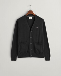 Gant Classic Cotton V-Cardigan Vest Zwart