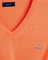 Gant Classic Cotton V-Neck Pullover Coral Orange