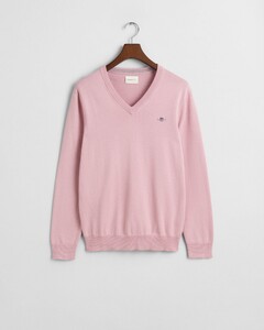 Gant Classic Cotton V-Neck Pullover Dusty Pink