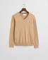 Gant Classic Cotton V-Neck Pullover Khaki Melange