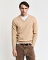 Gant Classic Cotton V-Neck Pullover Khaki Melange