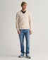 Gant Classic Cotton V-Neck Pullover Light Beige Melange