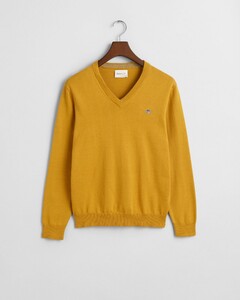 Gant Classic Cotton V-Neck Pullover Maple Yellow