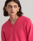 Gant Classic Cotton V-Neck Pullover Pink Melange