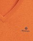 Gant Classic Cotton V-Neck Pullover Russet Orange Melange