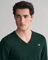 Gant Classic Cotton V-Neck Pullover Tartan Green