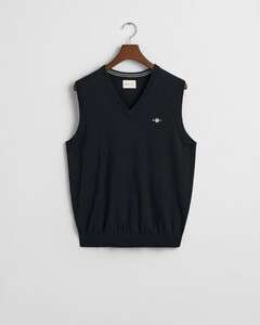 Gant Classic Cotton V-Neck Slip-Over Zwart