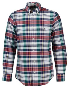 Gant Classic Oxford Multi Check Button-Down Overhemd Ruby Red