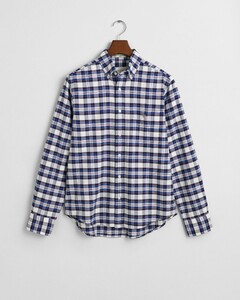 Gant Classic Oxford Multi Check Overhemd Wit-Blauw