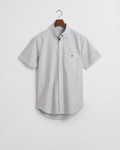 Gant Classic Oxford Stripe Button-Down Short Sleeve Overhemd Persian Blue