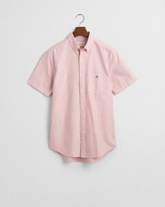 Gant Classic Oxford Stripe Button-Down Short Sleeve Overhemd Ruby Red