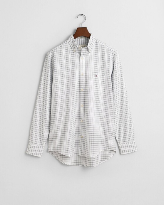 Gant Classic Oxford Tattersall Check Button-Down Overhemd Licht Blauw