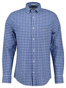 Gant Classic Poplin Check Button-Down Overhemd Rich Blue