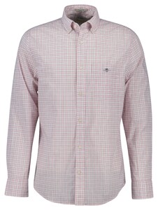Gant Classic Poplin Check Button-Down Overhemd Zacht Roze
